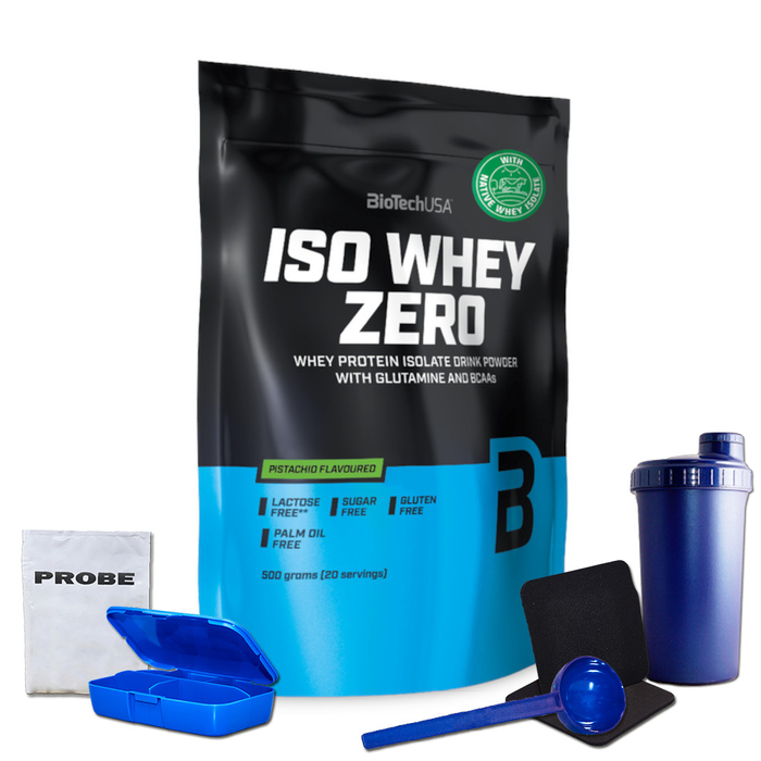 Biotech USA Iso Whey Zero Protein laktosefrei 500g Beutel + Bonus Produktproben Schokolade