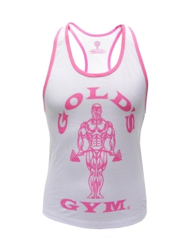 Golds Gym Ladies Loose Fit Muscle Tank White Fitness...