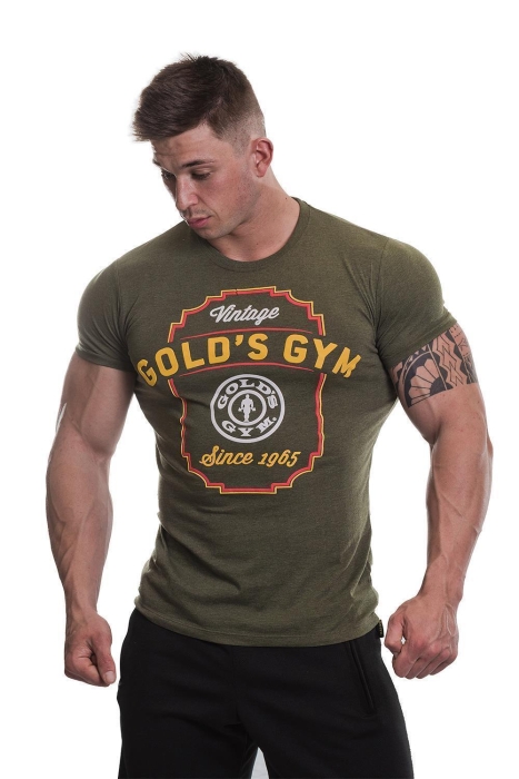 Golds Gym Printed Vintage Style T-Shirt M