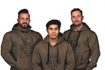 Gym King Gym Hoodie Olive Black Herren Bodybuilding Hoodie