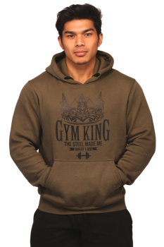 Gym King Gym Hoodie Olive Black Herren Bodybuilding...