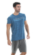 Golds Gym Crew Neck Performance T-Shirt Blue Marl