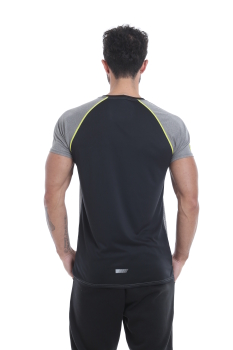 Golds Gym Crew Neck Performance T-Shirt Grey/Black L