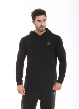 Golds Gym Long Sleeve Hooded Sweathshirt Black M