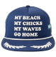 Coastal 5 Panel Flat Cap "My Beach" Navy