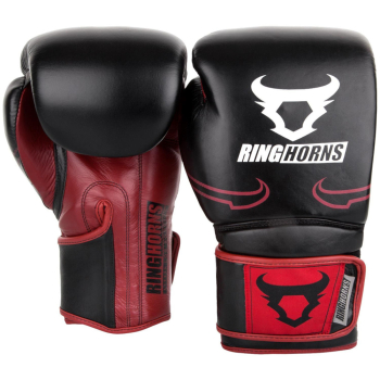 Ring Horns Destroyer Boxhandschuhe Leder Black-Red 10oz