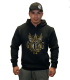 Gym King Mens Bodybuilding Gym Hoodie Black-Gold M