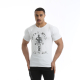 Golds Gym Camoflauge Joe Printed T-Shirt White Bodybuilding Fitness Muscle Fit L