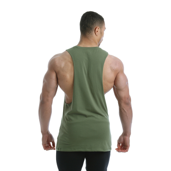 Golds Gym Drop Armhole Vest Tank Top khaki m