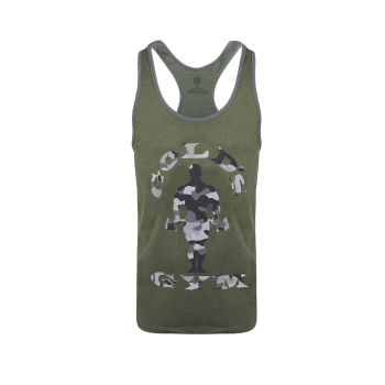 Golds Gym Camo Joe Printed Vest Tank Top army marl