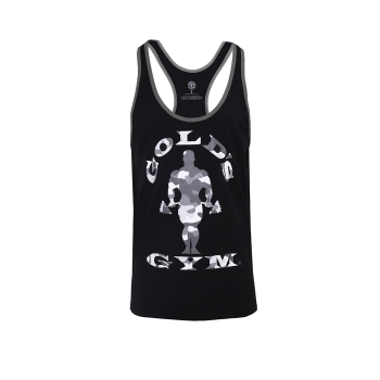 Golds Gym Camo Joe Printed Vest Tank Top black m