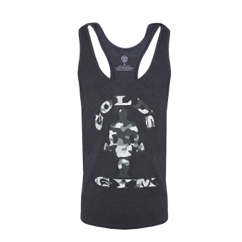 Golds Gym Camo Joe Printed Vest Tank Top charcoal marl