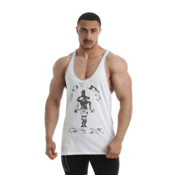 Golds Gym Camo Joe Printed Vest Tank Top white