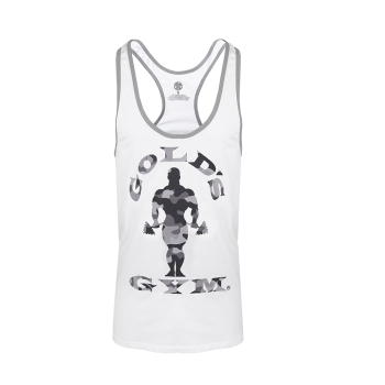 Golds Gym Camo Joe Printed Vest Tank Top white s