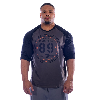 GASP Raglan Baseball Tee Dark Grey