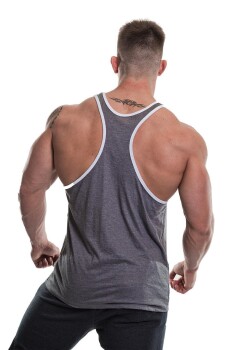 Golds Gym Muscle Joe Contrast Stringer Tank Grey Marl/White XXL