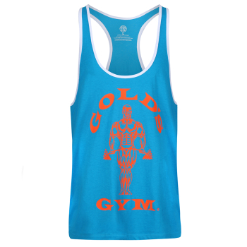 Golds Gym Muscle Joe Contrast Stringer Tank Turq/Orange