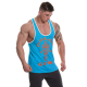 Golds Gym Muscle Joe Contrast Stringer Tank Turq/Orange