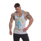 Golds Gym Muscle Joe Contrast Stringer Tank White/Turq