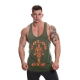 Golds Gym Classic Stringer Tank Top Army Marl/Orange