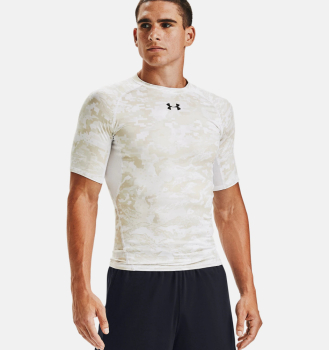 Under Armour HG Mens Armour Short Sleeve White Camo