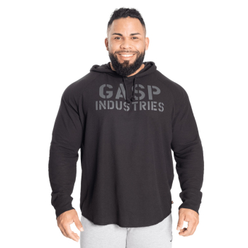 GASP Long Sleeve Thermal Hoodie Black/Black XL