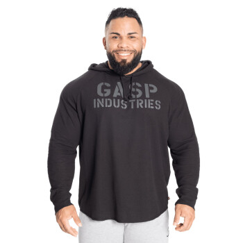 GASP Long Sleeve Thermal Hoodie Black/Black XXXL