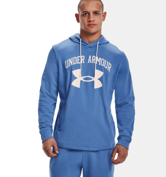 Under Armour Rival Terry Big Logo Hoodie River Onyx White...