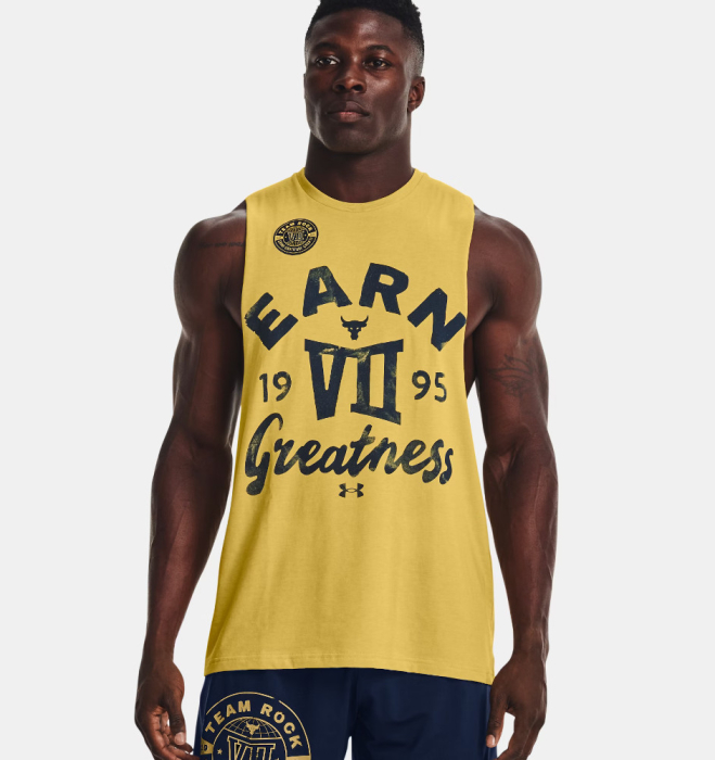 Under Armour Project Rock Earn Greatness Tanktop Field Yellow