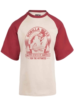 Gorilla Wear Logan Oversized T-Shirt Beige/Red