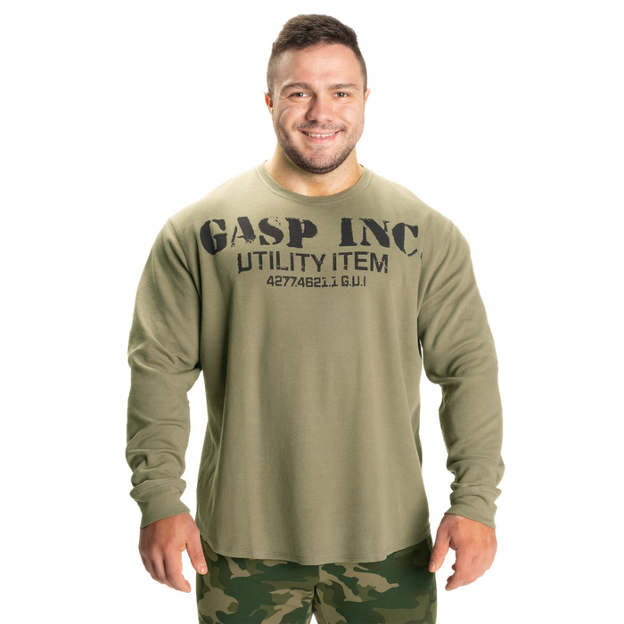 GASP Thermal Gym Sweater Washed Green L