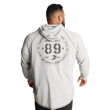 GASP Long Sleeve Thermal Hoodie Grey Melange