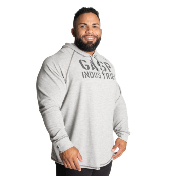 GASP Long Sleeve Thermal Hoodie Grey Melange