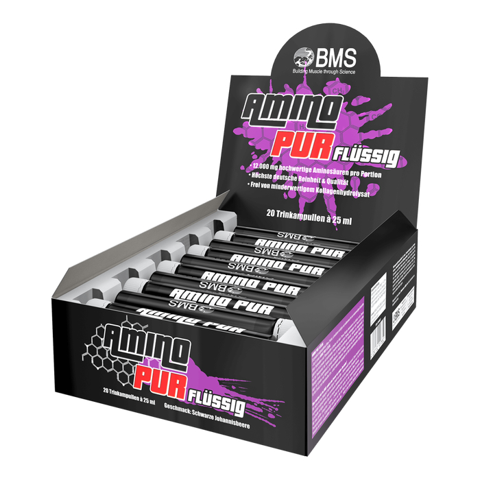 BMS Amino Pur 20 x 25ml Ampullen flüssige Aminosäuren Karton Schwarze Johannisbeere