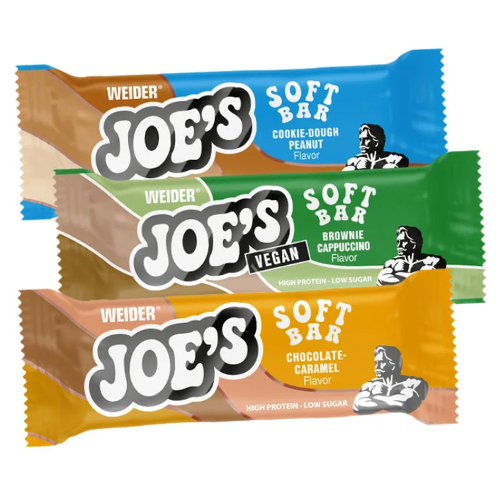 MHD 08/24 Weider JOEs Soft Protein Bar 12 x 50g Riegel Kiste Cookie Dough Peanut