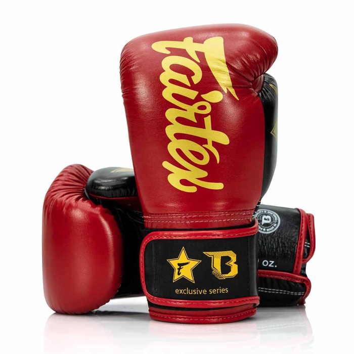 Fairtex FXB Boxhandschuhe V2 Rot Schwarz Gold 12OZ